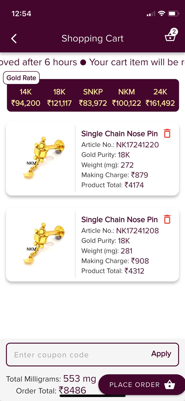 Jewellery App Screen 4