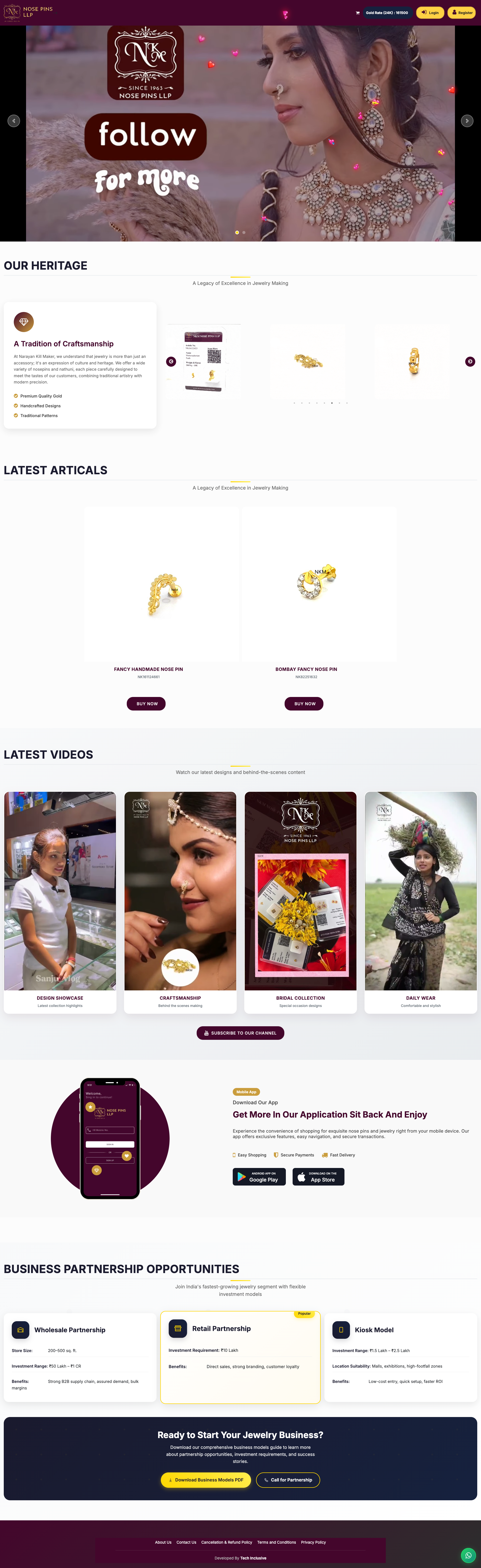Jewellery Landing Page