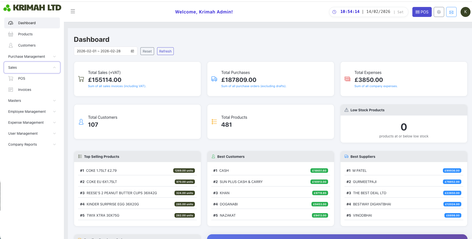 POS System Dashboard